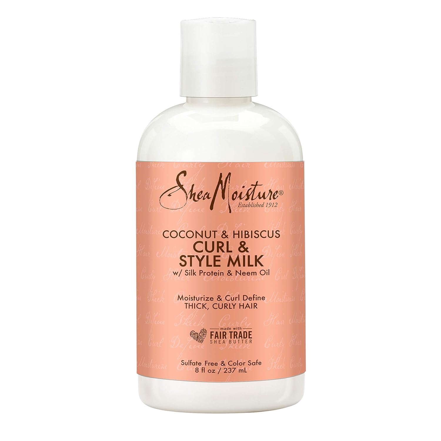 SheaMoisture Curl and Style Milk for Thick, Curly Hair Coconut and Hibiscus for Curl Definition 8 oz : Beauty