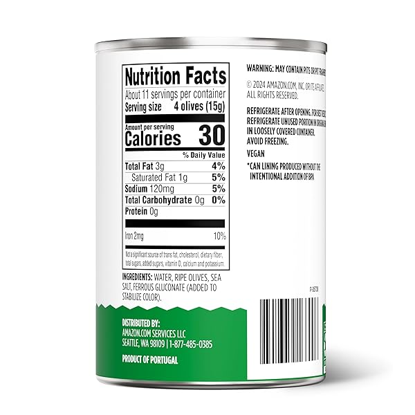 AMAZON GROCERY, PITTED RIPE OLIVES, LARGE, 6 OZ (PREVIOUSLY AMAZON FRESH, PACKAGING MAY VARY)