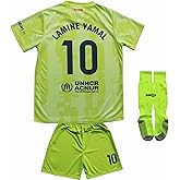 CEKFAX 2024/2025 Third #10 Lamine Yamal Football Soccer Kids Jersey Shorts Socks Set Youth Sizes