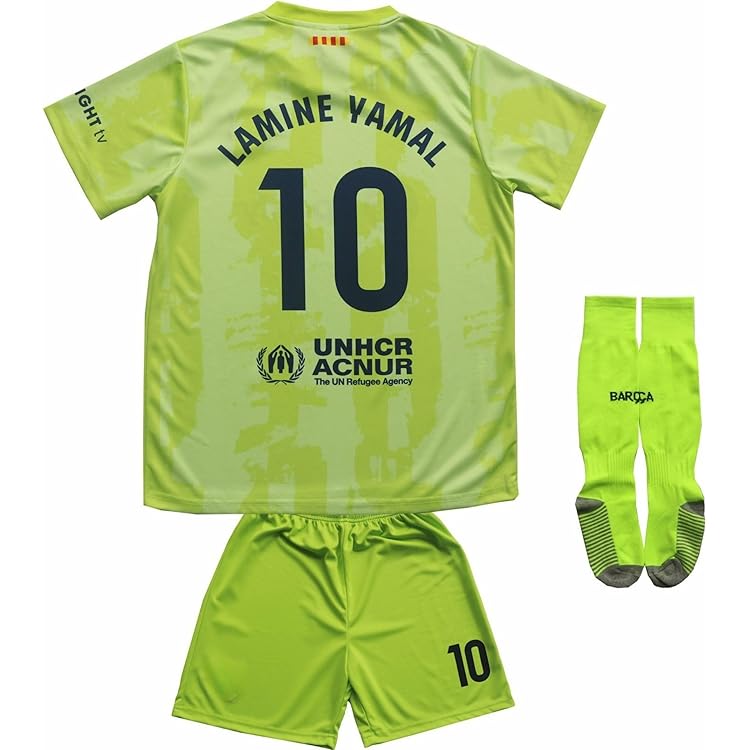 Amazon.com : Lamine Yamal #19 Green 3rd Kit Soccer Jersey for Men