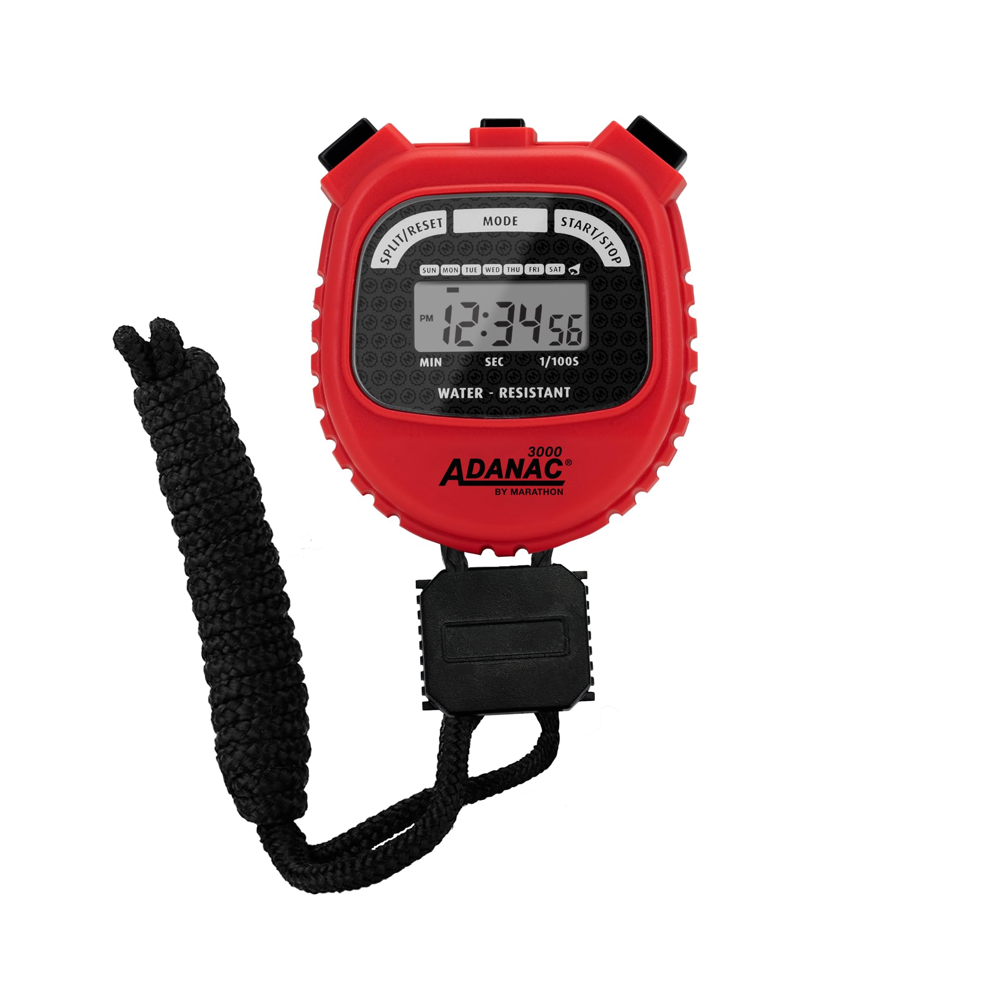 Marathon Adanac 3000 Sports Digital Stopwatch Timer | Large Display | Time & Calendar | Split Mode | Water Resistant | Ideal Stopwatch for Coaches