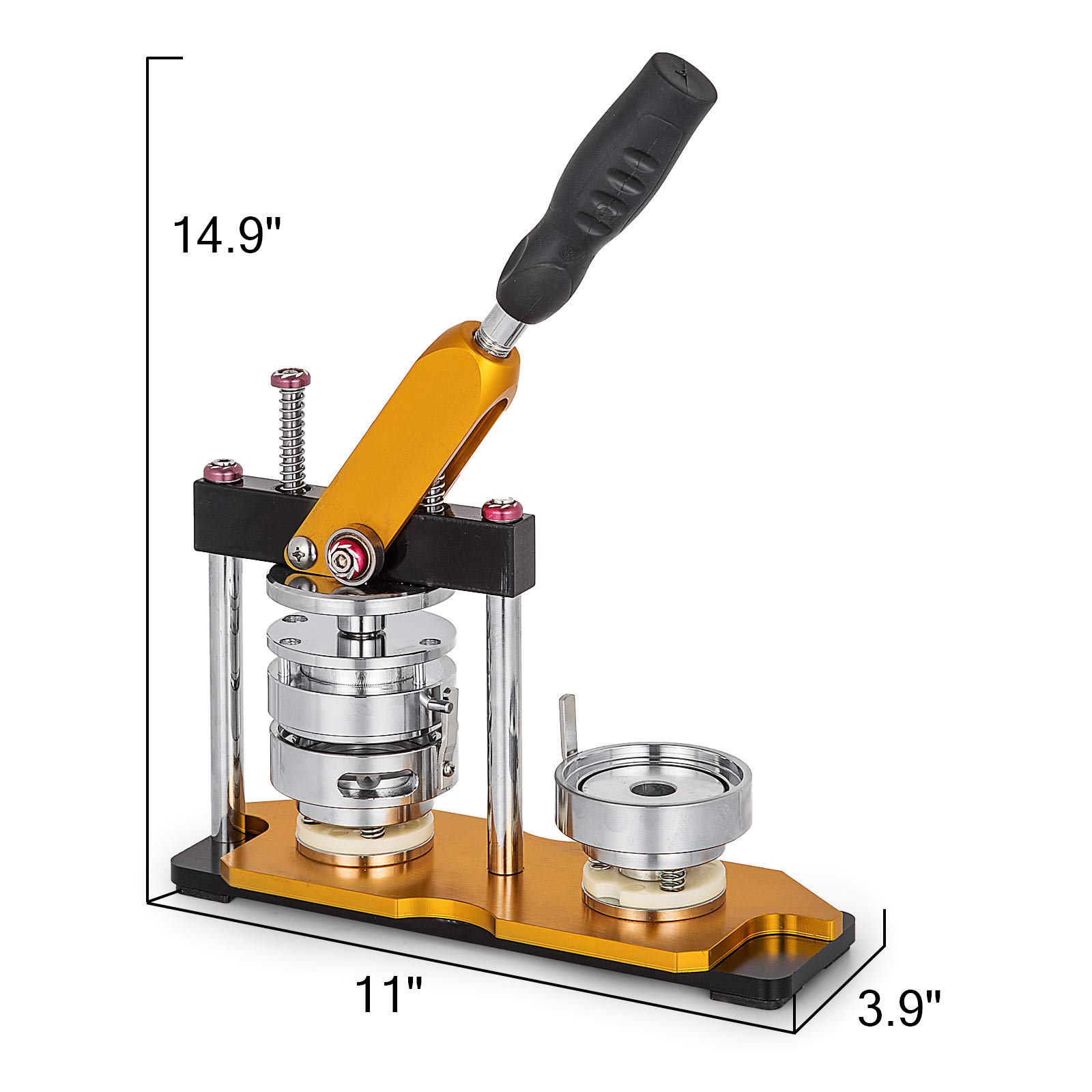 VEVOR Button Maker 3inch Rotate Button Maker Yellow 75mm 100sets Rotate