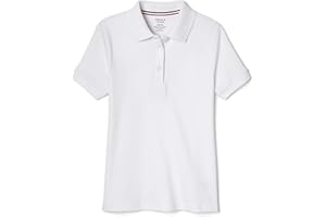 French Toast Girls' Short Sleeve Picot Collar Polo School Uniform Shirt (Standard and Plus)