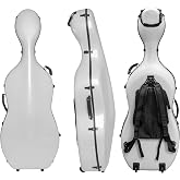 MI&amp;VI Forte Series Hard Cello Case (Full Size) with Wheels &mdash; Polycarbonate Tough Shell Case for 4/4 Sized Cellos (White)