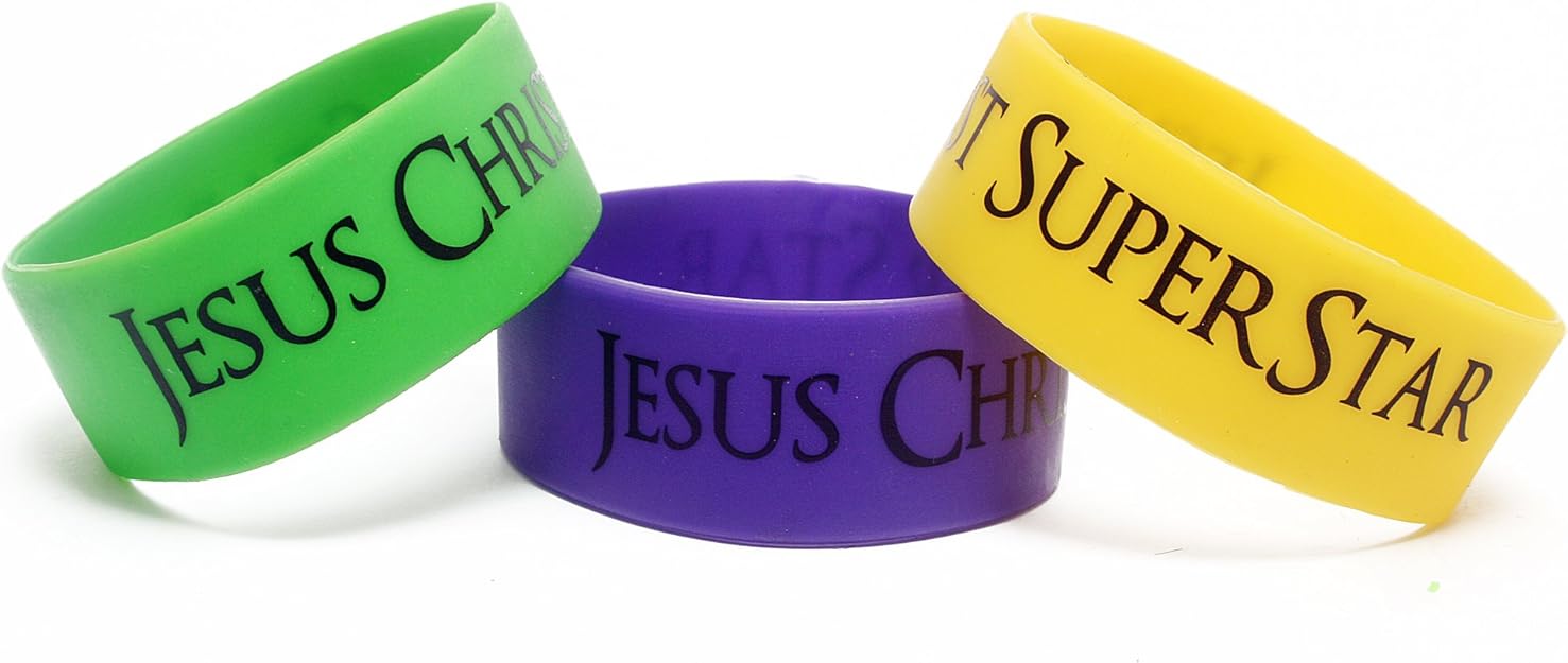 1" Solid Silicone Religious Wristbands Jesus Christ Super