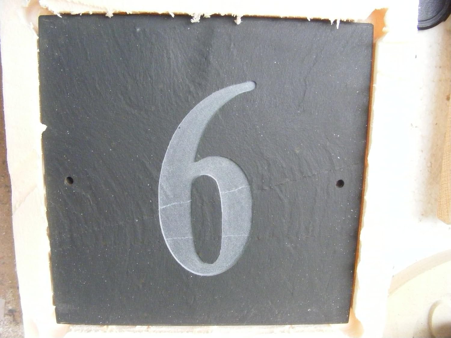 Number 6 Natural Grey Slate House Door Number 6 X 6 inch Deeply Engraved Natural Surface Sign Plaque House Warming Gift 150 X 150mm No 6 - Image 3