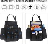 ECWKVN Car Front Seat Organizer with 10 Pockets Black view 3