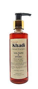 Khadi Herbal Amla and Reetha & Shikakai Shampoo,210ml