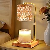 Candle Warmer Lamp Adjustable Height with Timer Dimmer, Dimmable Glass Wax Melt Warmer Light for Scented Jar, Present for Women Candle Lovers Christmas House Warming Home Decor Brithday, Amber