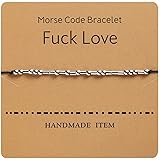 TESTRYE Morse Code Bracelets for Women,Fuck Love