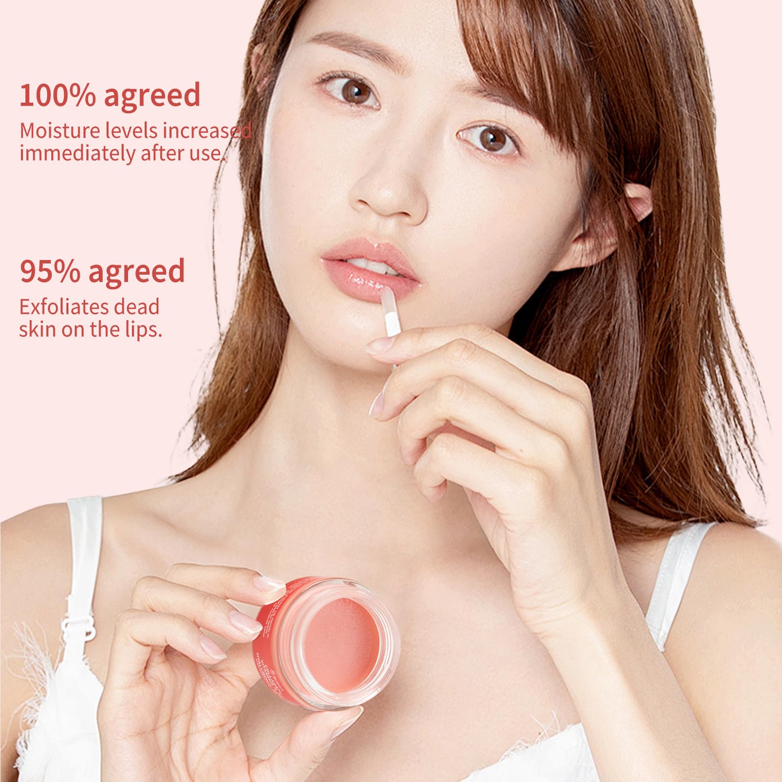Collagen Lip Mask, Hydrating Lip Balm, Lip Moisture with Hyaluronic Acid & Vitamins E, A- Overnight Sleeping Nourishing Lip Butter Balm for Dry Lips 0.7 Oz​​