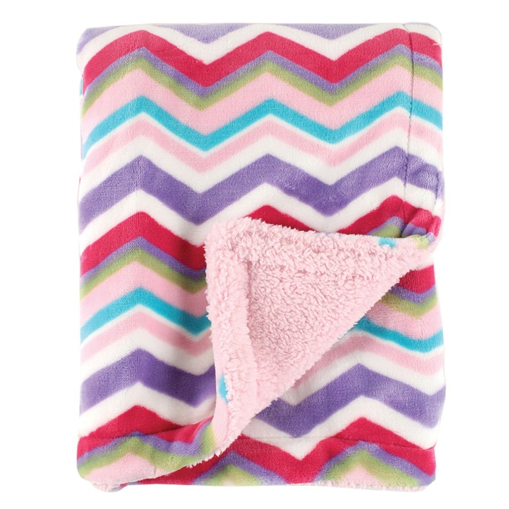 Hudson Baby Plush Blanket with Satin Applique & Binding