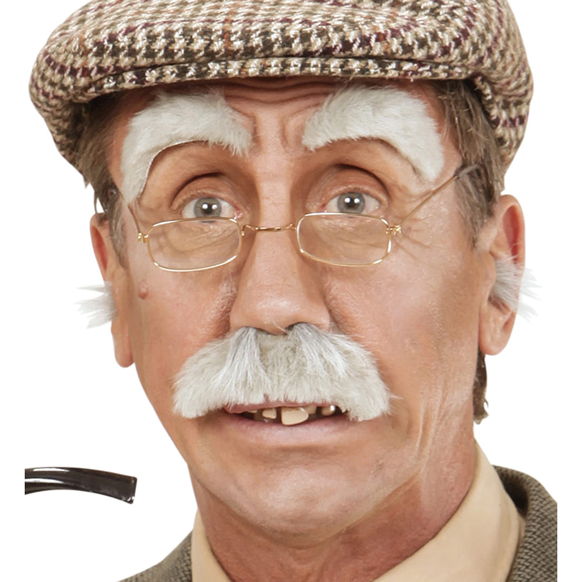 W WIDMANN MILANO Party Fashion - Elderly Man Set for Men, Eyebrows and Mustache, Carnival, Themed Parties