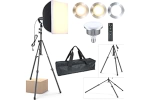 LINCO Lincostore Softbox Photography Lighting Kit 16'' x 16'' Professional Softbox Lighting Kit with 85W 3000-6500K LED Bulbs, Studio Lights for Photography/Video Recording/Live Streaming