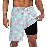 UNICOMIDEA Men Swim Trunks with Compression Liner 9 Inch Long Board Shorts