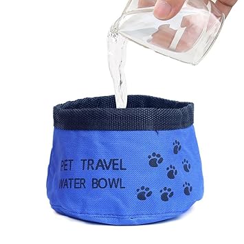 Pets Empire Oxford Folding Collapsible Travel Pets Dogs Water Food Bowl-1 Piece Color May Vary Bowl