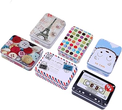 YeahiBaby Retro Aufbewahrungsbox Metall mit Deckel für Schmuck Karten