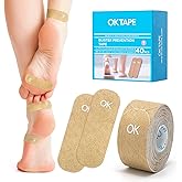OK TAPE Blister Prevention Tape, 40 Pcs, Moleskin for Blisters, No-Residue Blister Bandages for Feet & Body, Heel Patches, 1.