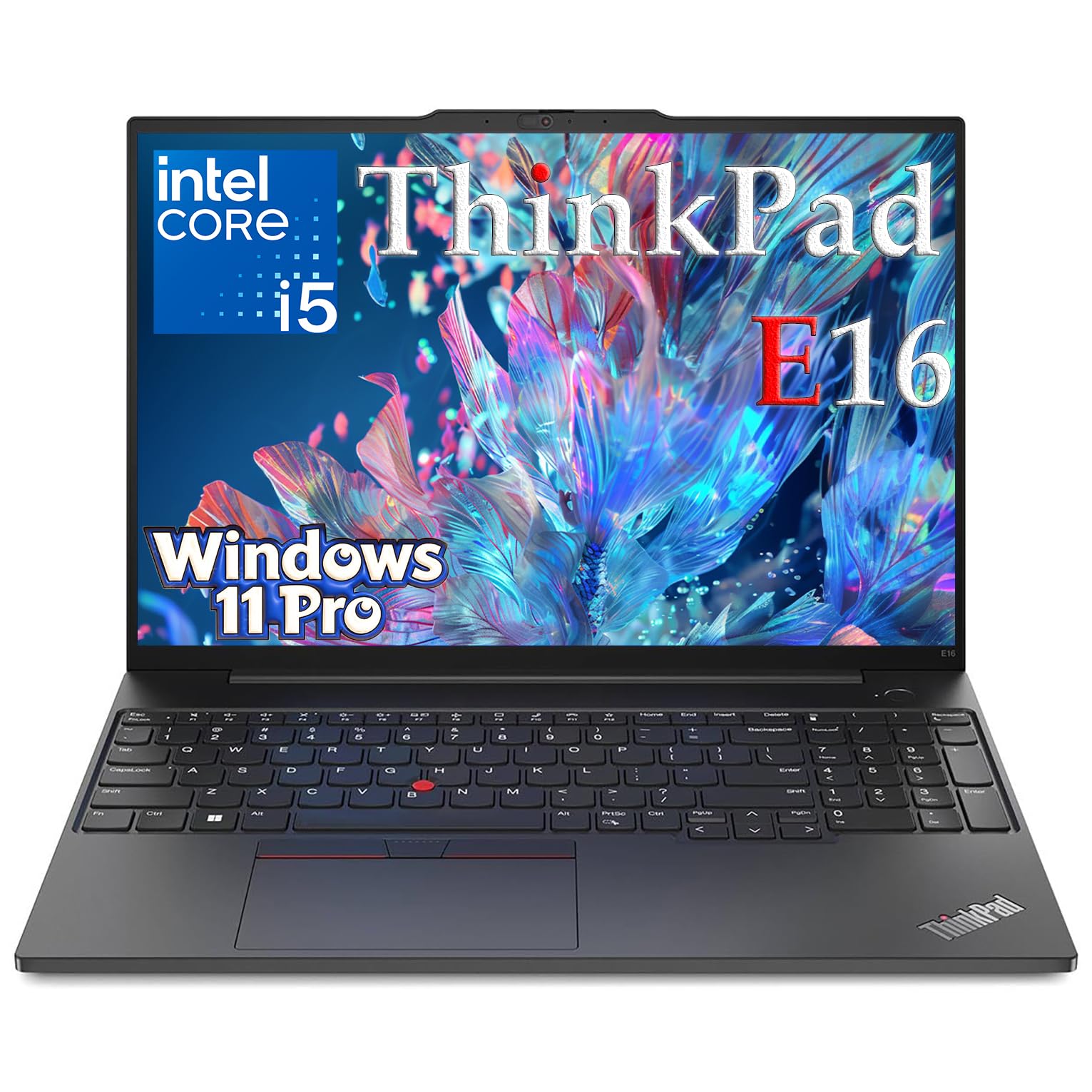 Lenovo ThinkPad E16 FHD+ Laptop Computer for Remote Work, 24GB DDR4, 512GB PCIe SSD, Intel 10-Core i5-1335U, WiFi 6, BT, Office 365, Thunderbolt 4, HDMI, Webcam, Numeric Keypad, W11P, Thunder Black