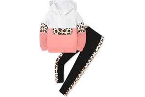 TyeSmo Toddler Girl Clothes Camo 2 Piece Little Girls Clothes Half Zip Up Hoodies Color Block Outfits Sweatshirt Pant Sets