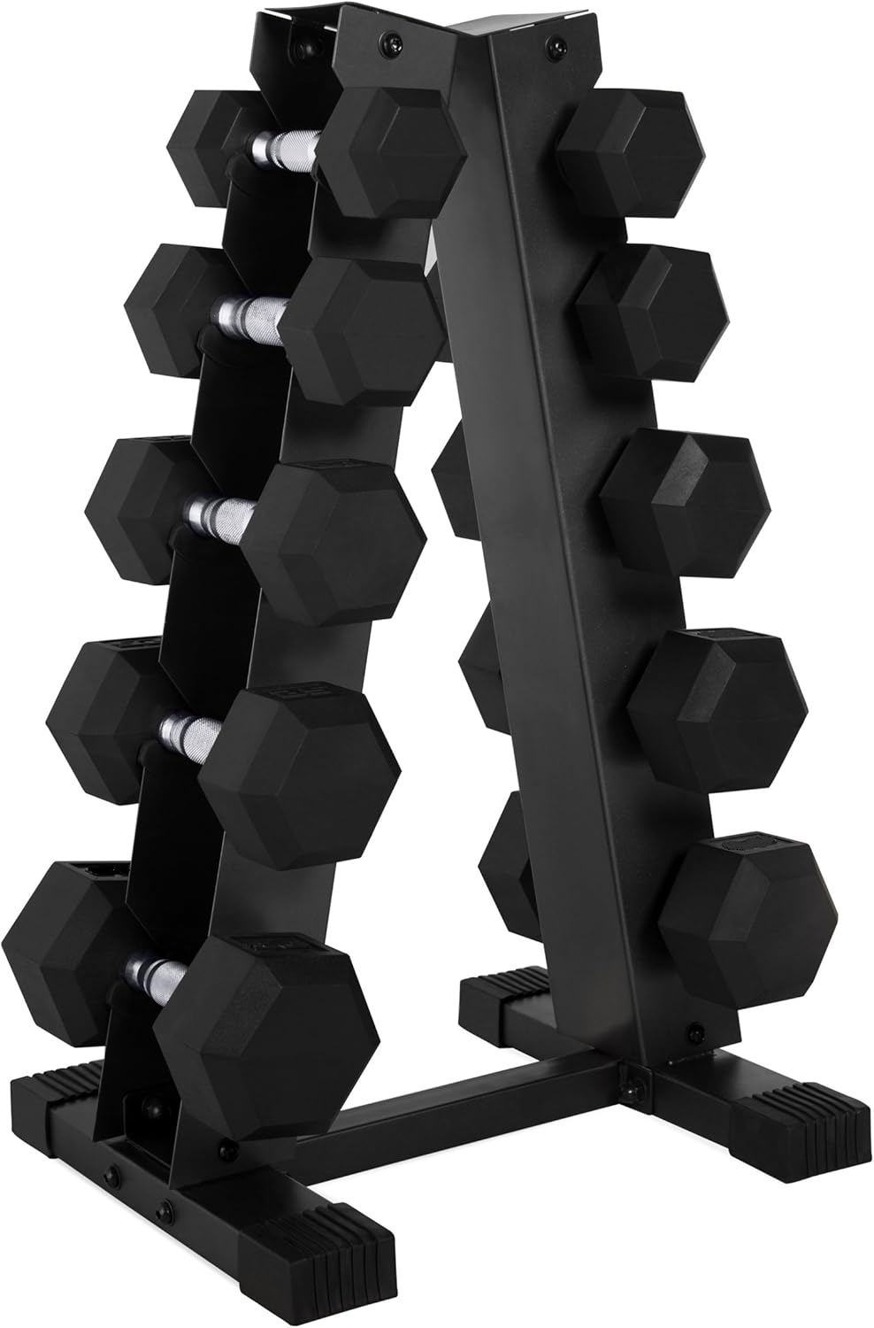 CAP Barbell 200Pound Coated Hex Dumbbell Set with AFrame