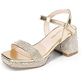 DREAM PAIRS Girls Sandals Open Toe Low Block Chunky Heels Sandals Party Dress Pumps Shoes for Little Big Kid