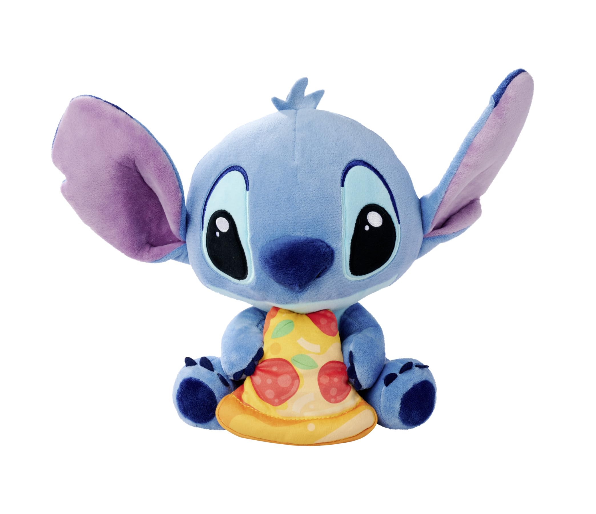 Simba Disney Stitch Kuscheltier mit Pizza – Plüschfigur zum Knuddeln, mit Pizza‑Stück in der Hand, ikonischer Disney‑Klassiker für Fans und Kinder, blau, 25 cm, ab 0 Jahren