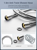 YEAUPE PRO Shower Head and Hose 1.6m with Filter Square High Pressure 6 Modes view 6
