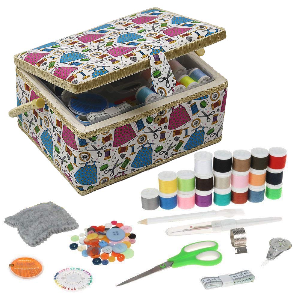Large Sewing Box with Kit Accessories Sewing Basket