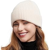 vidsel 50% Wool Thick Beanie Hat for Men Women, Seamless Winter Knit Skull Cap, Cuffed Fisherman Beanie Warm Watch Cap