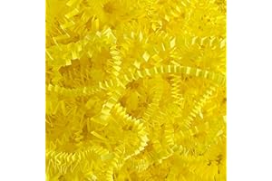 Corlcol 1LB Crinkle Cut Paper Shred Filler for Gift Box Bag and Basket On Holidays(Bright Yellow)