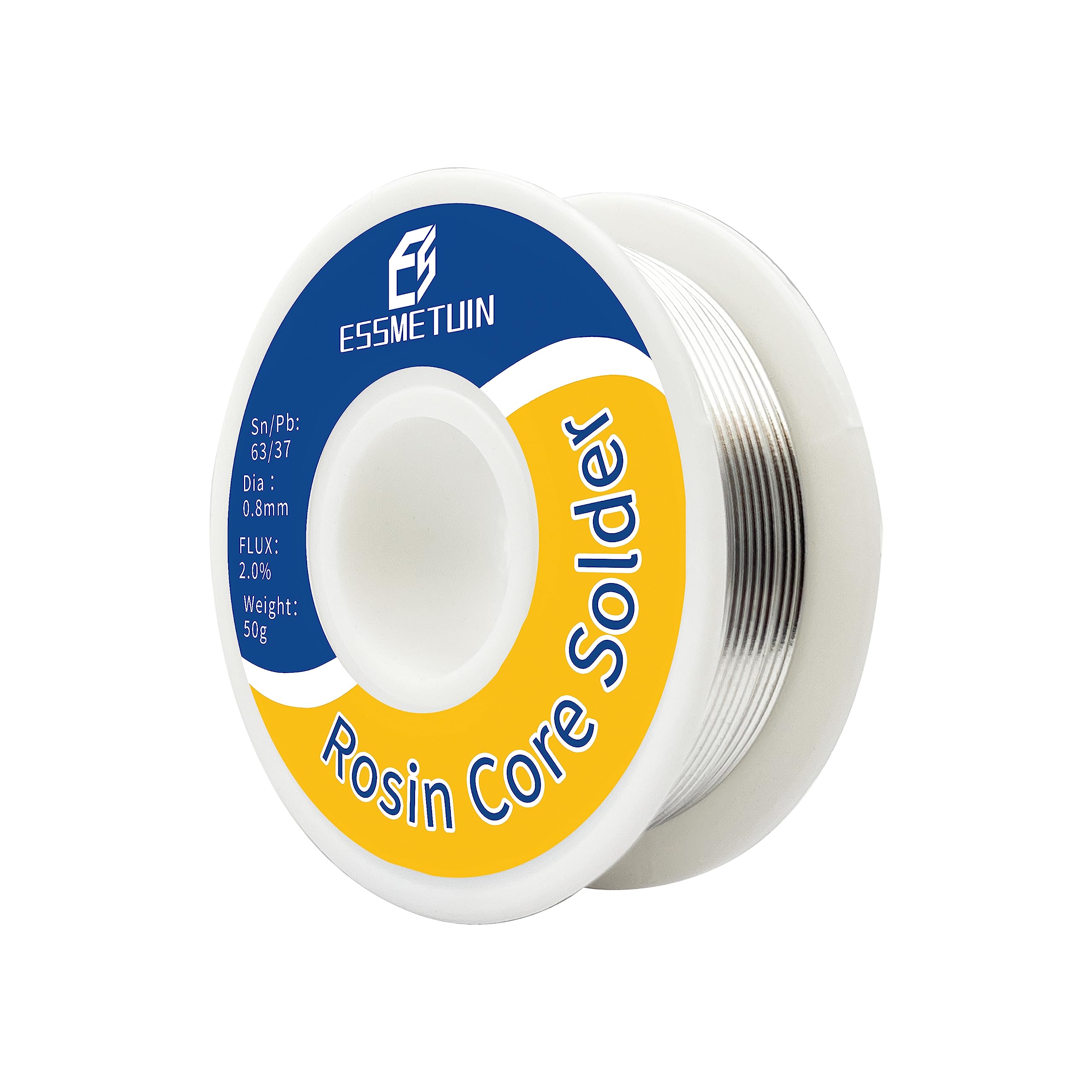 63/37 Tin Lead Solder Essmetuin 63/37 Rosin Core Solder Wire – 0.3mm (0.012), 0.22LB, For Precision Electronics Soldering