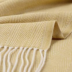 BOURINA Decorative Herringbone Faux Cashmere Fringe