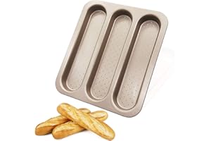 Carbon Steel Baguette Pan Nonstick Bread Tray Bake Loaf Mold Perforated 3 Groove French Bread Baking Tools Rectangle Toaster 