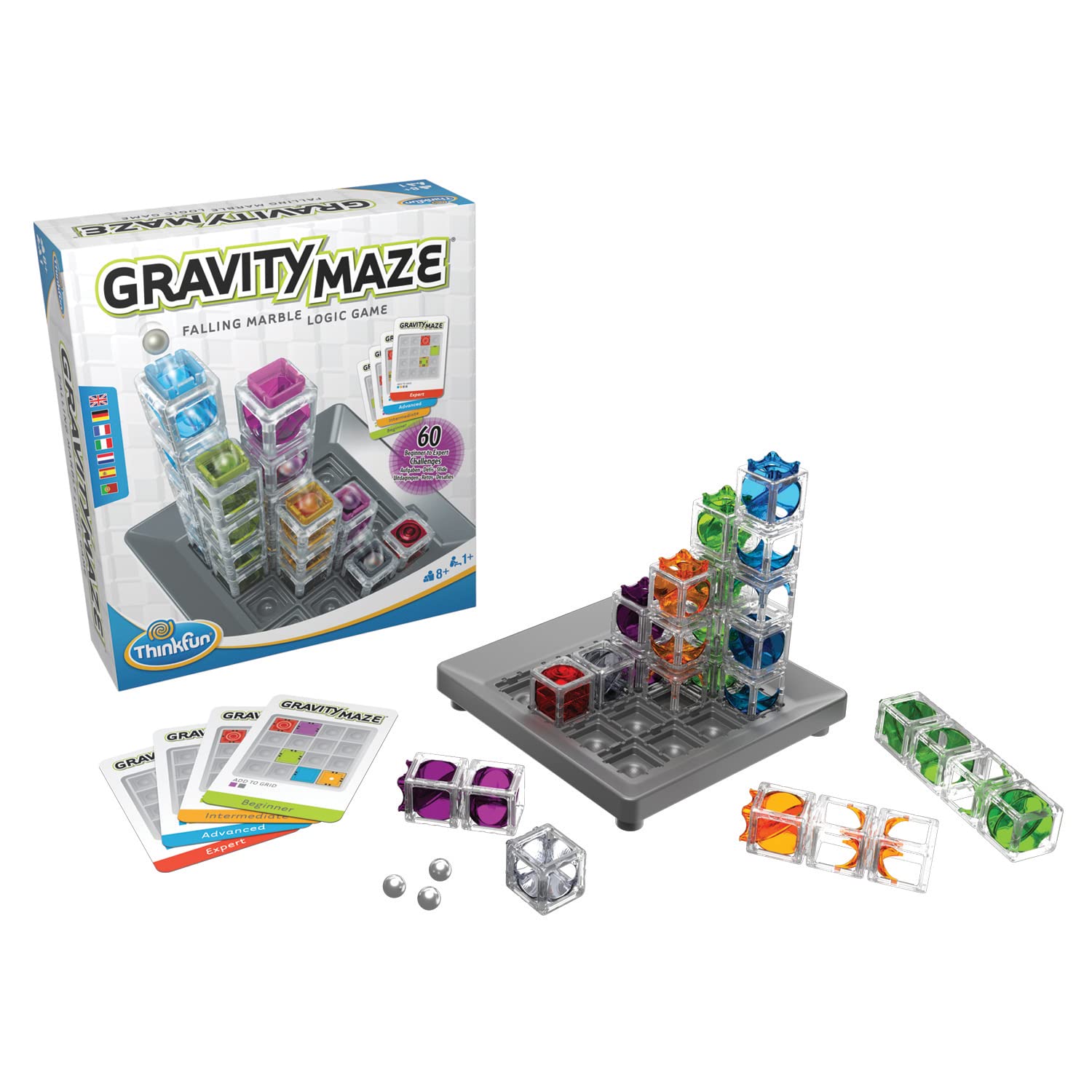 ThinkFun Gravity Maze Falling Marble Challenge Logic Brain Game and STEM Toys for Boys and Girls Age 8 Years Up for Kids and Adults
