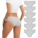 dmuveo Womens Cotton Underwear Hispter Soft Bikini Panties Breathable Stretch Low Rise Ladies Multipack