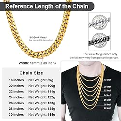 Gold Cuban Link 30 inch Chain Golden Mens Rappers