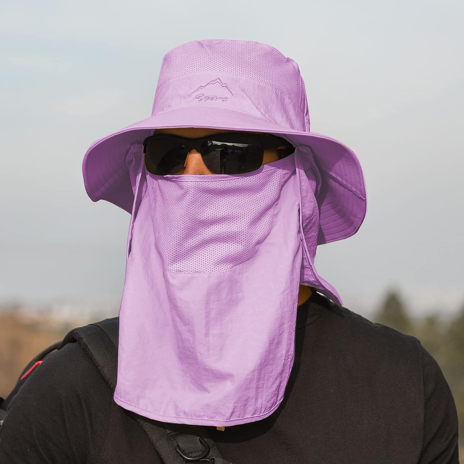 Sun Hat UV Protection Wide Brim Neck Flap Face Cover Multifunctional