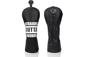 Golf Club Head Covers for Driver Cover, Elegant Embroidery Fairway Wood Cover Hybrid Headcover, Premium Leather Golf Headcove