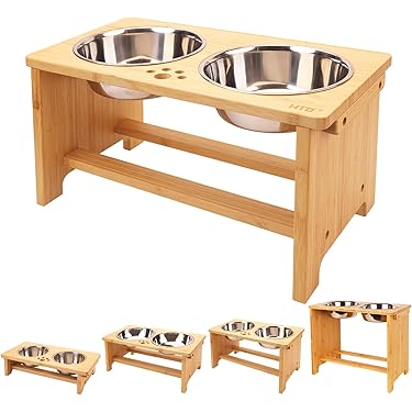 Soporte Para Cuenco Individual Para Perro, Cuencos Elevados Ajustables