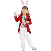 Girl's Dignified White Rabbit Toddler Costume | Kid's Storybook Outfit for Halloween