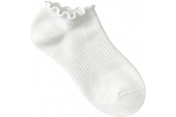 EUFANCE 6 Pairs No Show Socks for Women Ruffle Socks Low Cut Socks Cute Ankle Frilly Short Cotton Socks