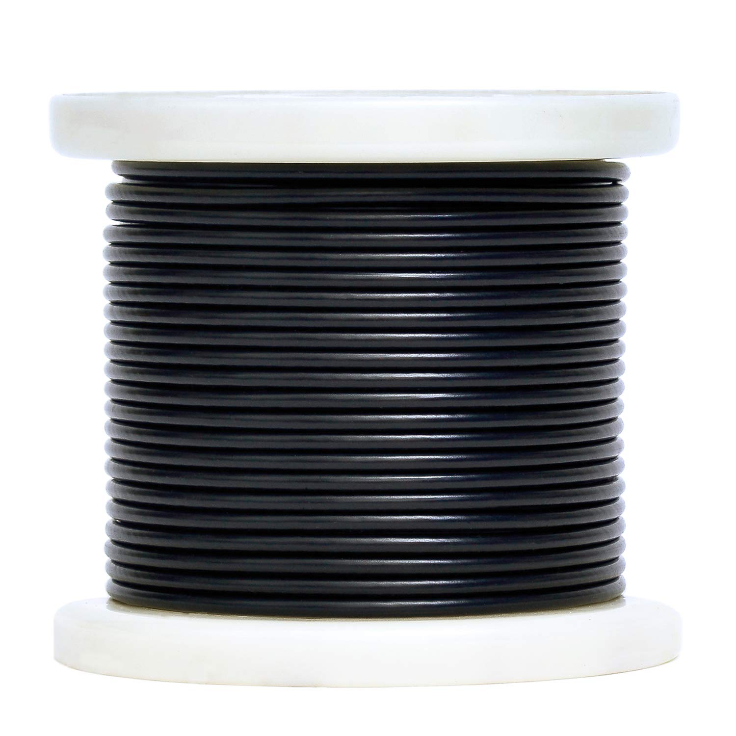 Aotree 1/8 Black Wire Rope, Vinyl Coated Cable, 100FT, 304 Stainless