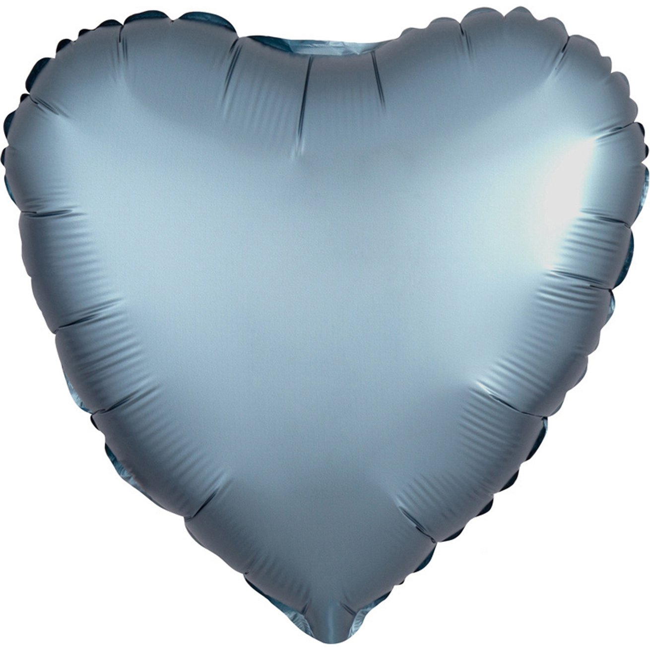 Steel Blue Heart Satin Foil Balloon - 1 Pc