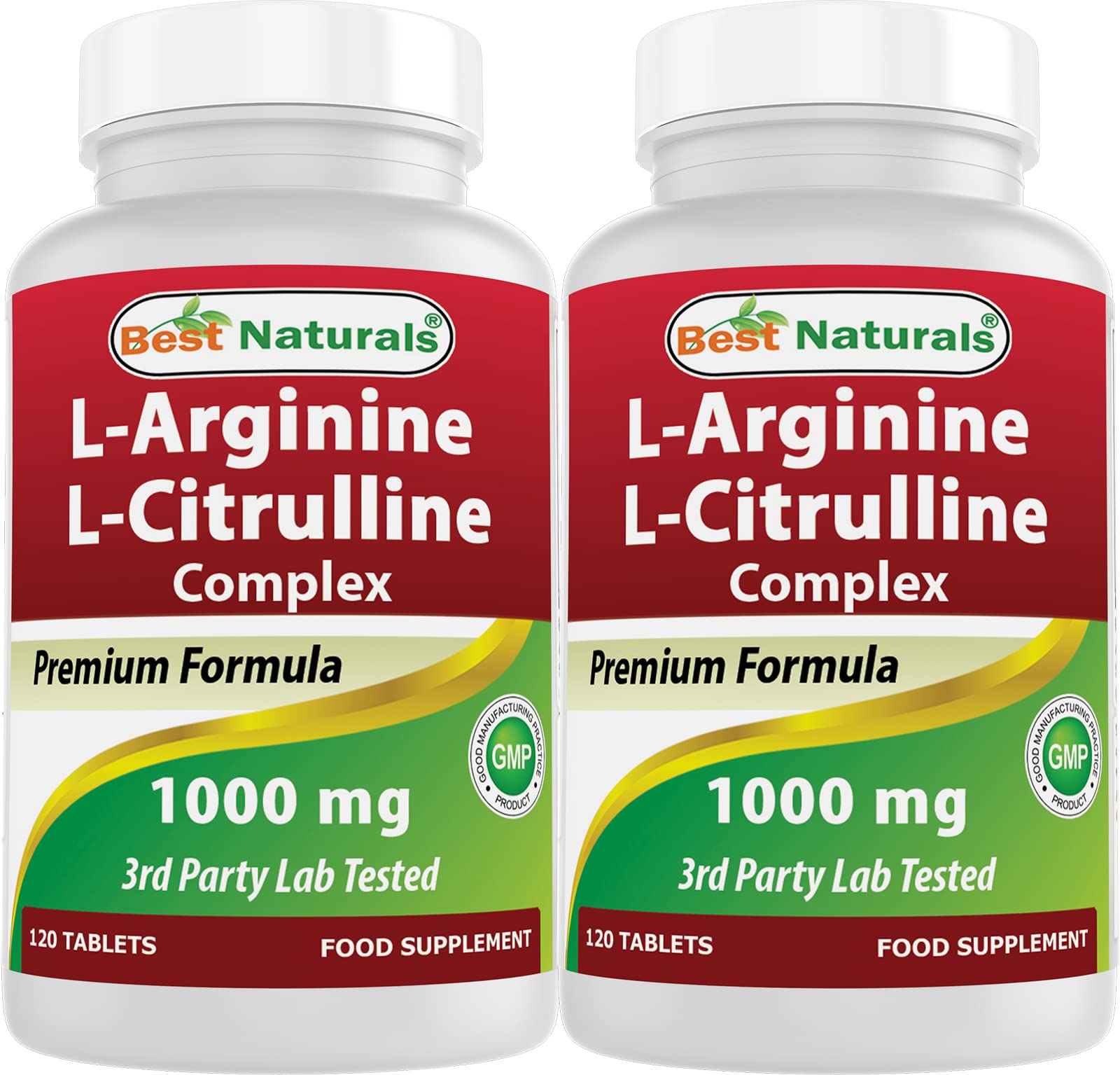 Best Naturals L-Arginine L-Citrulline Complex 1000 mg 120 Tablets (120 Count (Pack of 2))