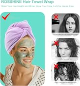 ROSSHINE Microfiber Hair Towel Wrap 3 Pack 65x25cm Turbo Turban Quick Dry view 4