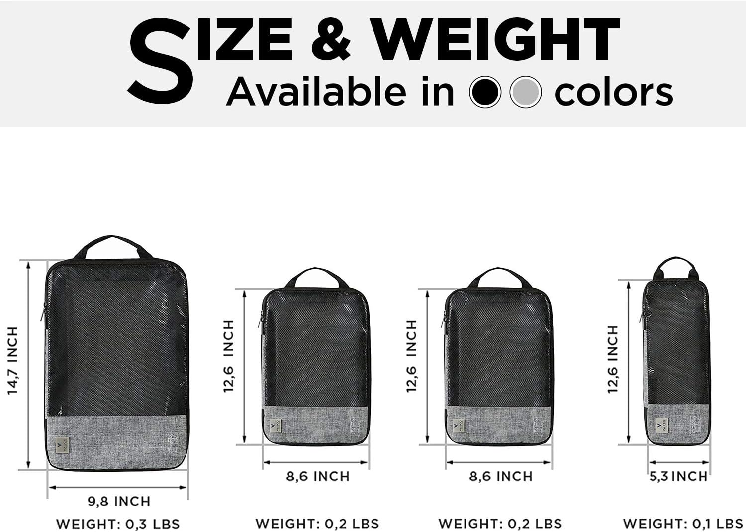  | Premium Travel Compression Packing Cubes – [4 Set] Luggage Organizer Bags – Save 60% Of Space In Luggage – Smart Travel & Water Resistance [S+2M+L Size] Grey | Packing Organizers