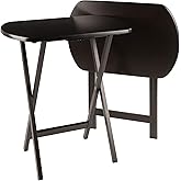 Winsome Corbett Set of 2 Oversized Foldable Snack Tables, Easy to Store Portable Fold Up Table Set for Kitchen, Living Room T
