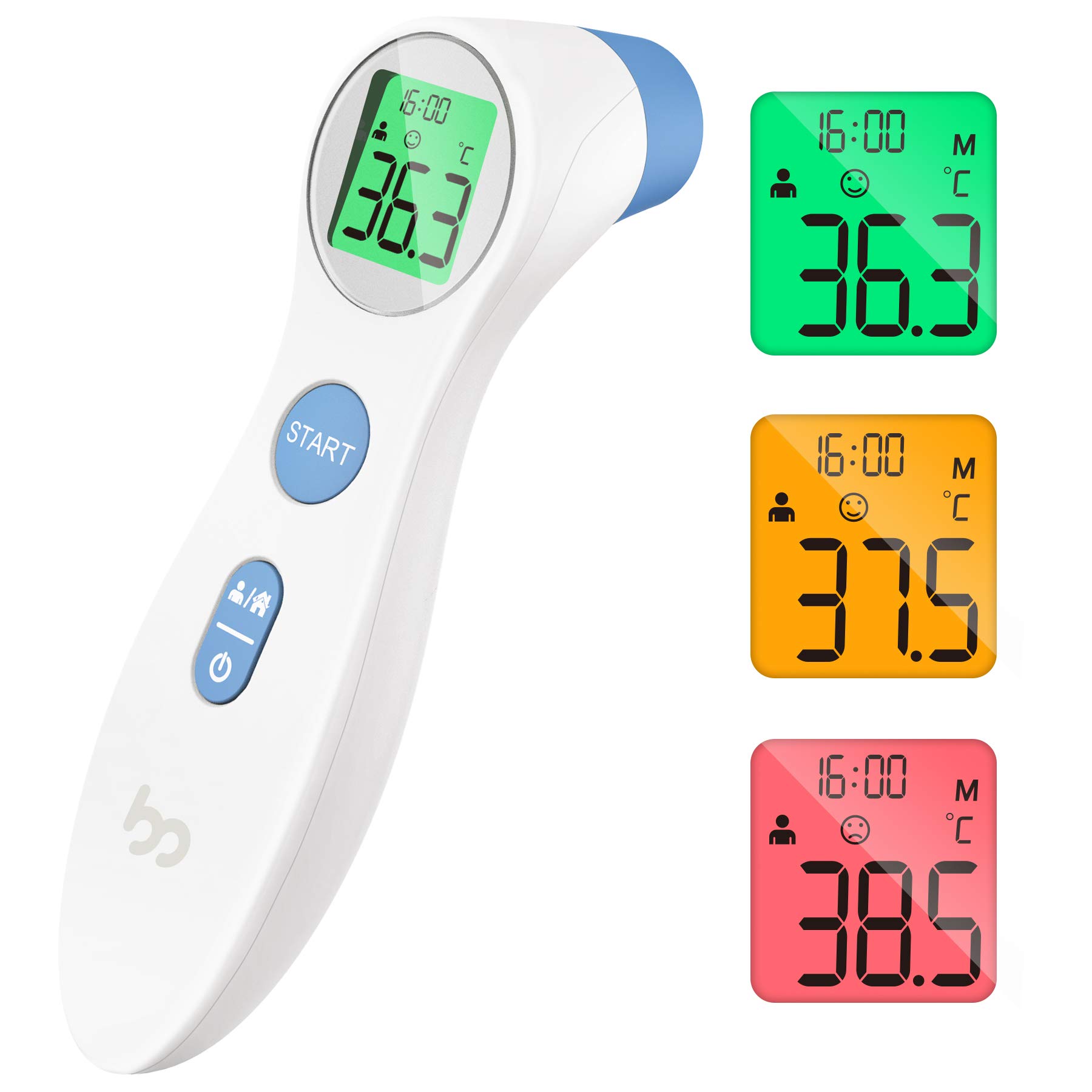 Digital Thermometer for Baby, Kids and Adults, Non-Contact Infrared Thermometer with Immediate Accurate Reading, Fever Alarm (White)