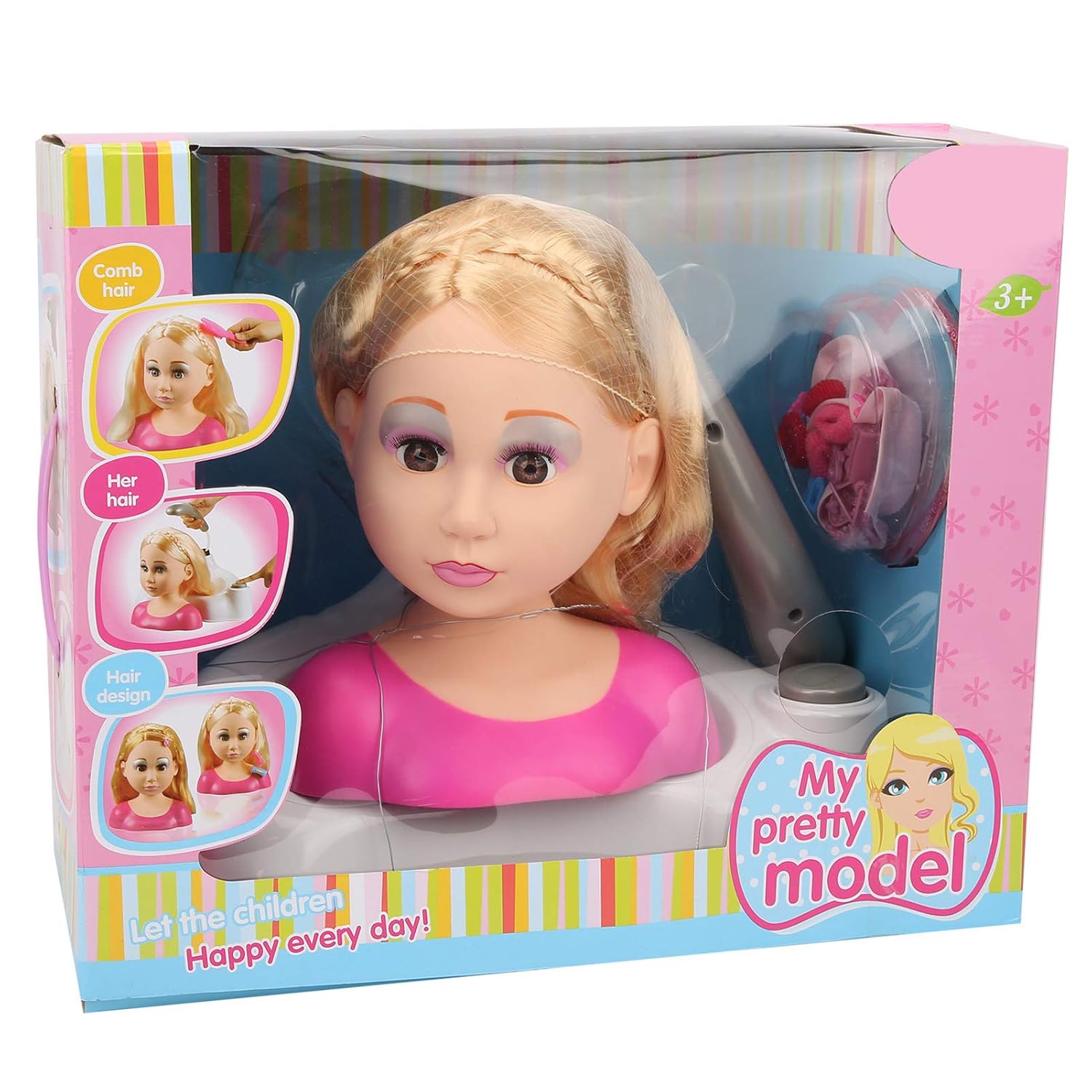 Styling Head Doll for Girls, Doll Deluxe Makeup Pretend Playset